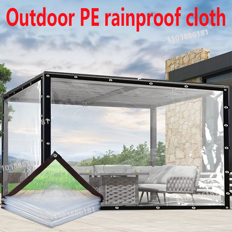 Outdoor Camping Dog Fence - Transparente Outdoor-Plane, 0,18 mm PE, regenfest,