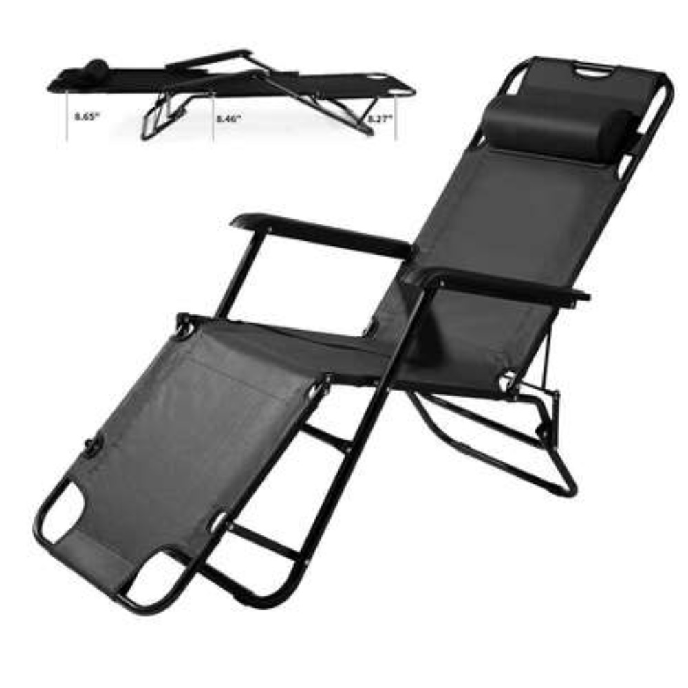 Outdoor Camping Folding Chair - Robuster tragbarer Campingstuhl mit Fußstütze, Liegestuhl