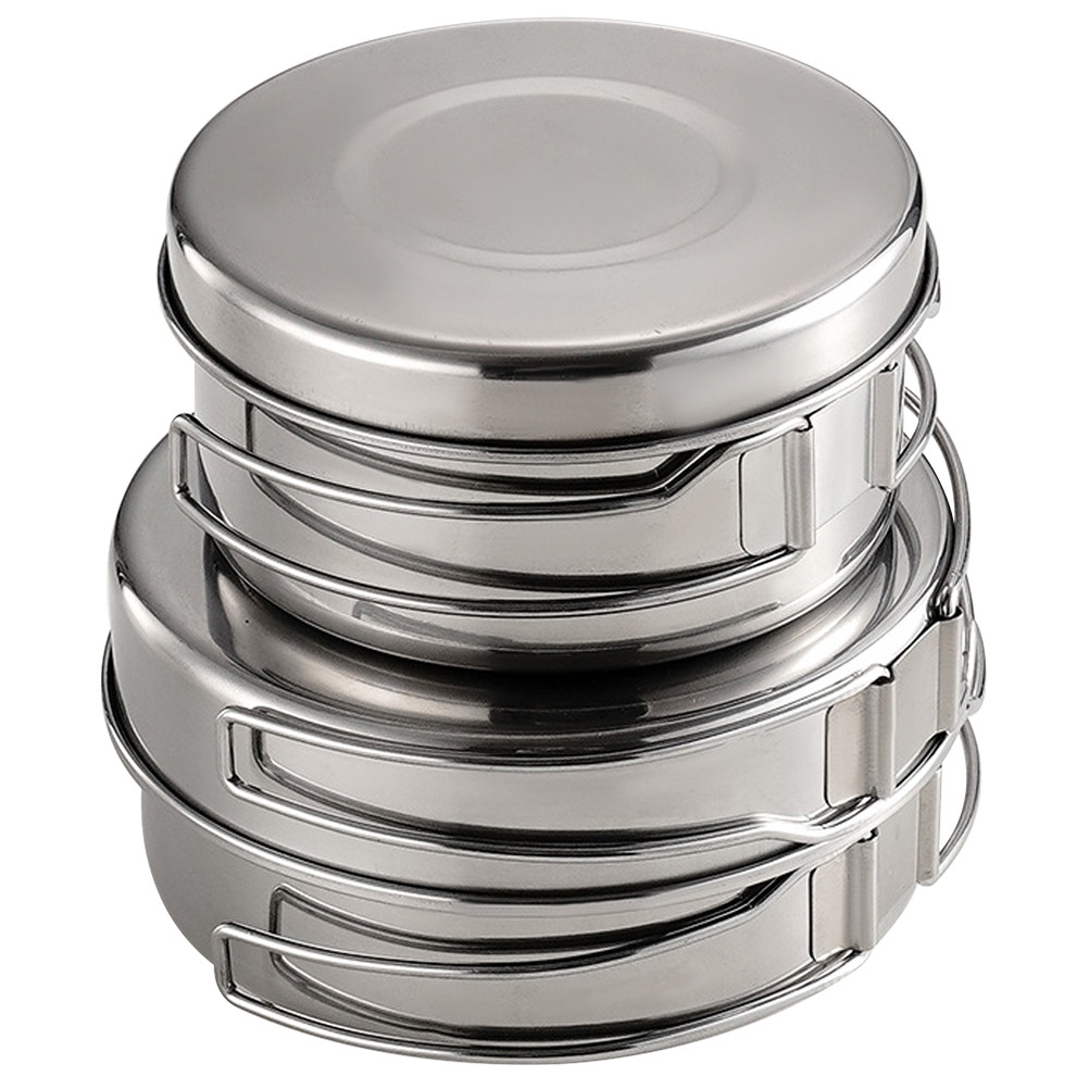 Camp Cooking Set - 1 Set Outdoor-Camping-Kochgeschirr aus Edelstahl, tragbares,