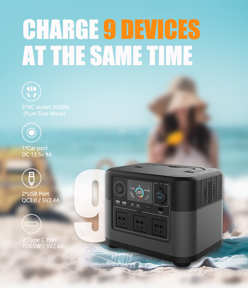 Portable Power Station - 2026 neue 220V 110V 1200W tragbare