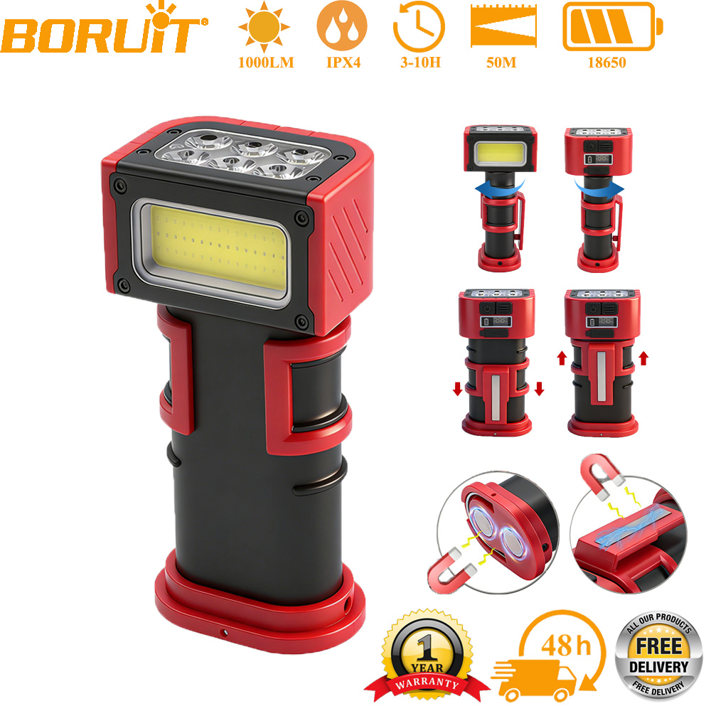 Outdoor Camping Lamp - BORUiT COB LED Arbeitsleuchte 1000LM Typ-C