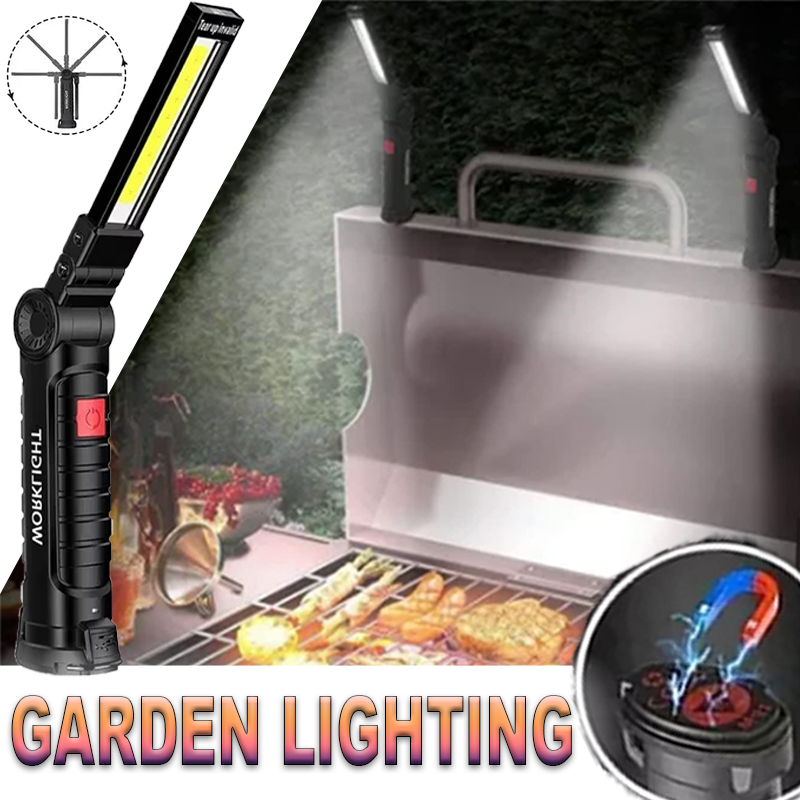 Outdoor Camping Lampe - Tragbare LED-Taschenlampe mit Magnethaken, Outdoor-Reparatur-Arbeitsleuchte, wiederaufladbare