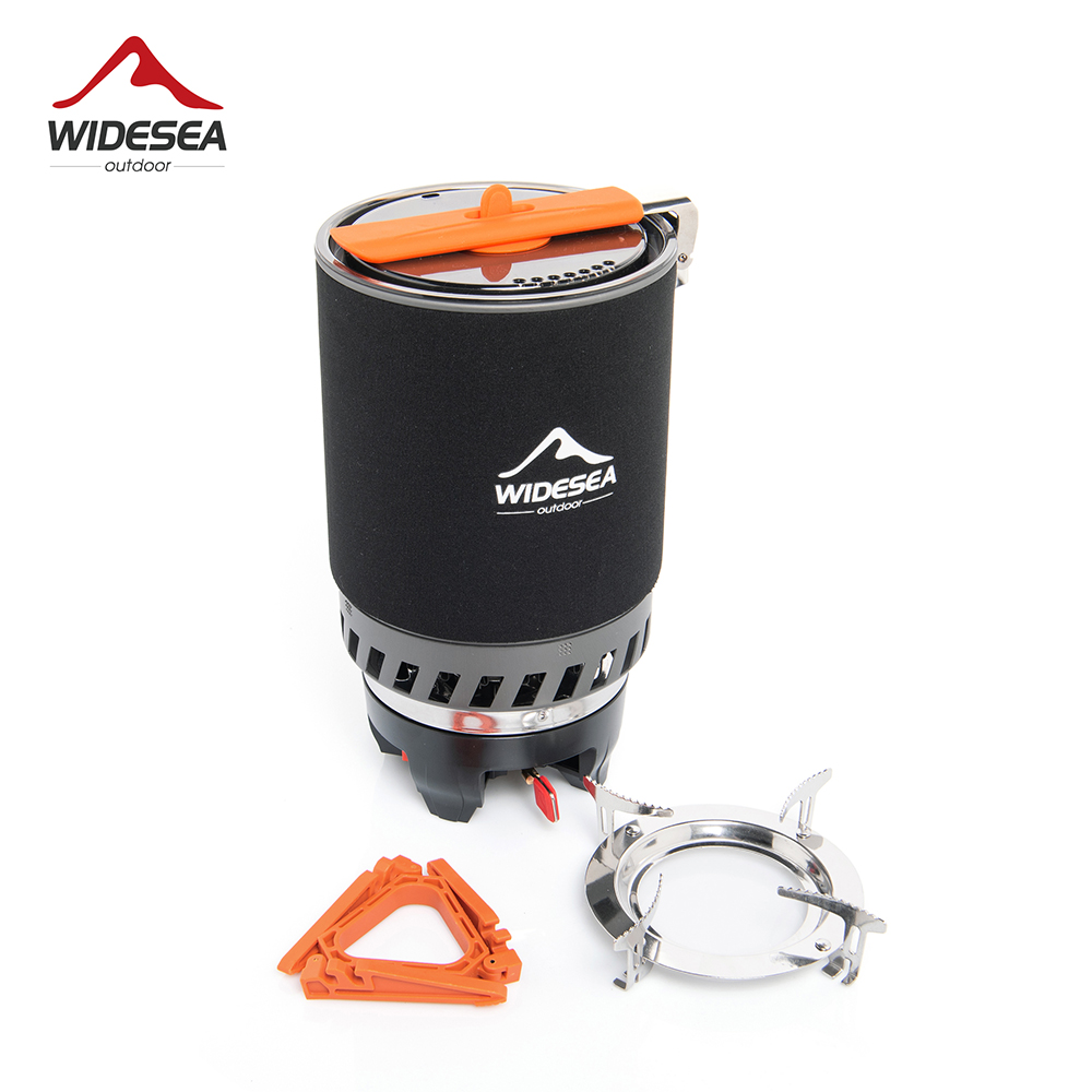 Camp Cooking Set - Widesea Camping-Kochsystem mit Wärmetauscher, Outdoor-Gasbrenner, Herd,