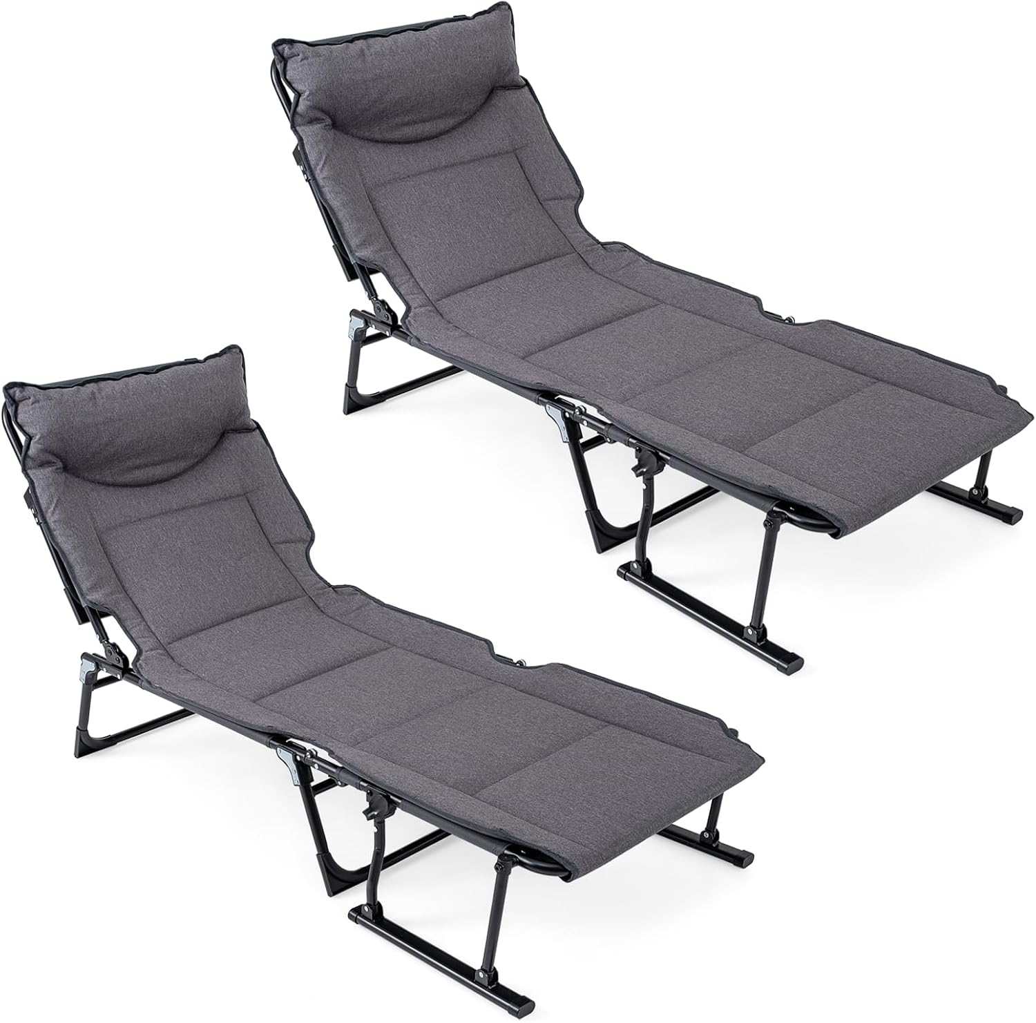 Outdoor Camping Folding Chair - Klappbarer Gartenliegestuhl, 2er-Set, verstellbarer Liegestuhl, faltbares