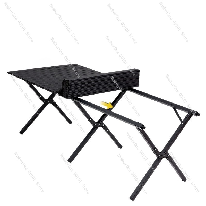 Outdoor Camping Folding Chair - Tragbarer Outdoor-Klapptisch und Stuhl-Set, aufrollbarer Picknick-Teetisch,