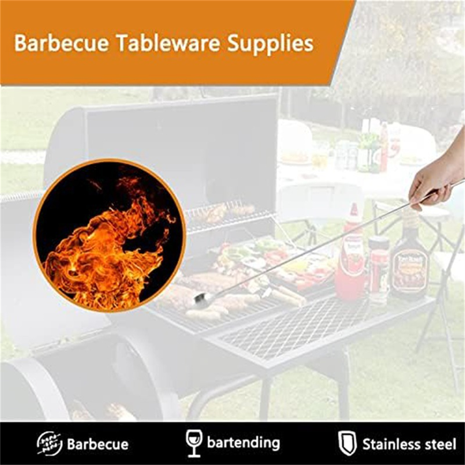 Outdoor Camping Kitchen Set - Teleskopische BBQ-Utensilien Ausziehbare Grillgabel und -löffel