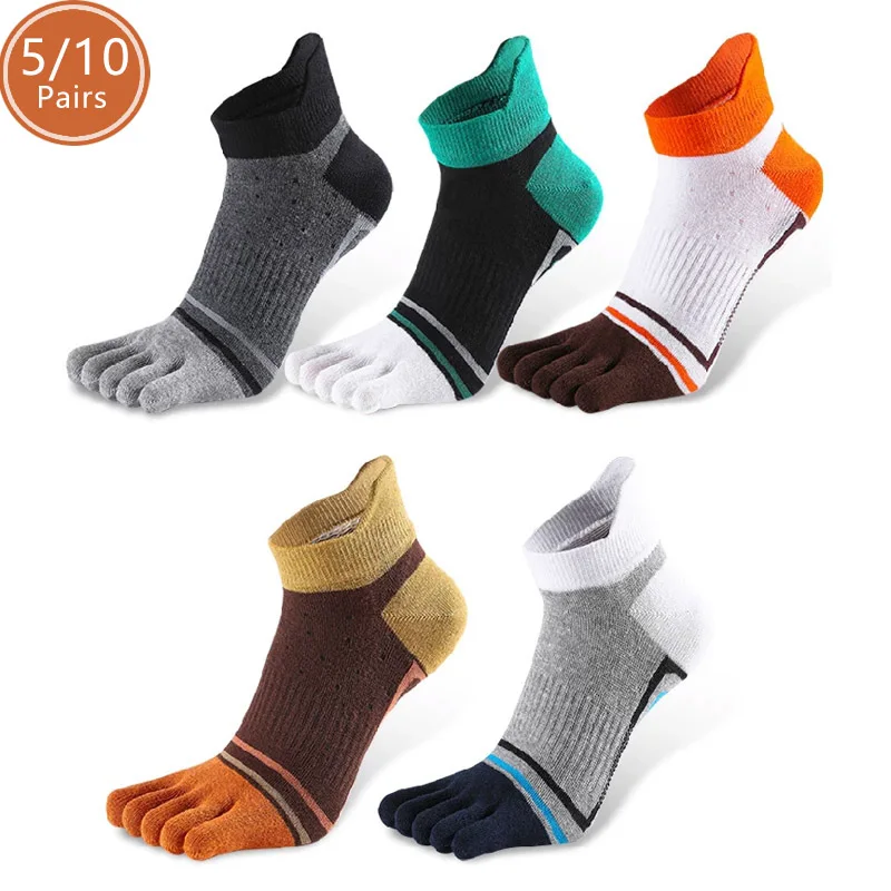 Outdoor Camping Show - 5/10 Paar Herren-Knöchelsocken mit fünf Zehen,
