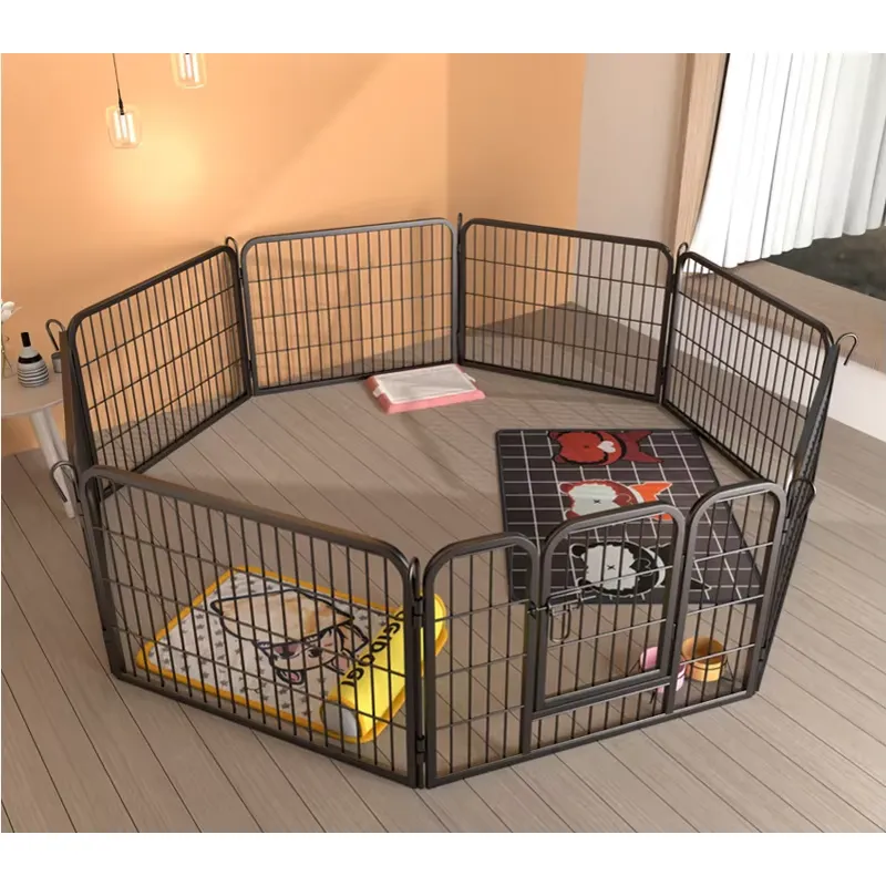 Outdoor Camping Dog Fence - 8-Panel-Hundezwinger aus Metallstahl, Haustierzaun, Hundekäfig, Zwinger,