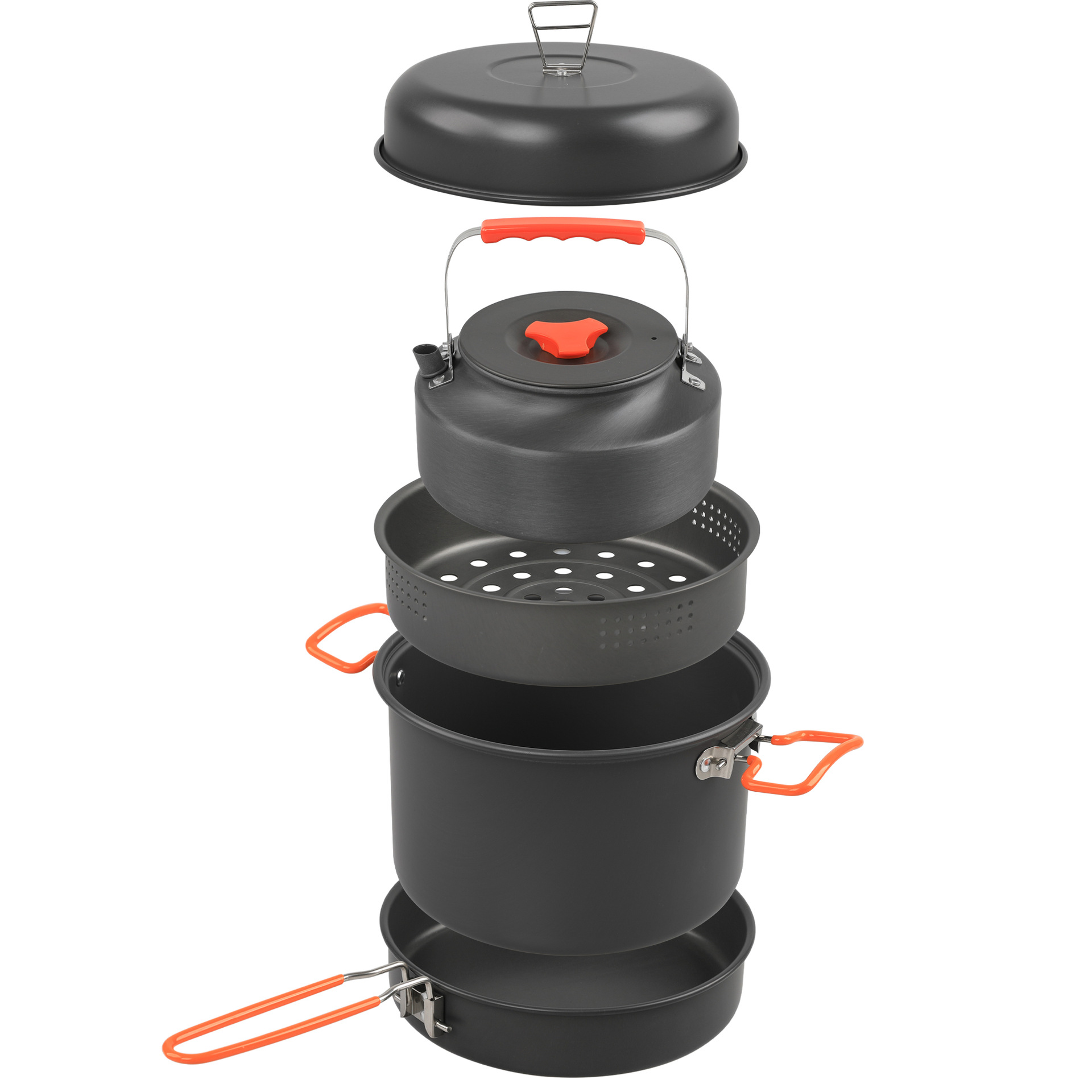 Camp Cooking Set - Outdoor-Kochgeschirr-Set Camping Kochtopf Wasserkocher Dampf garer