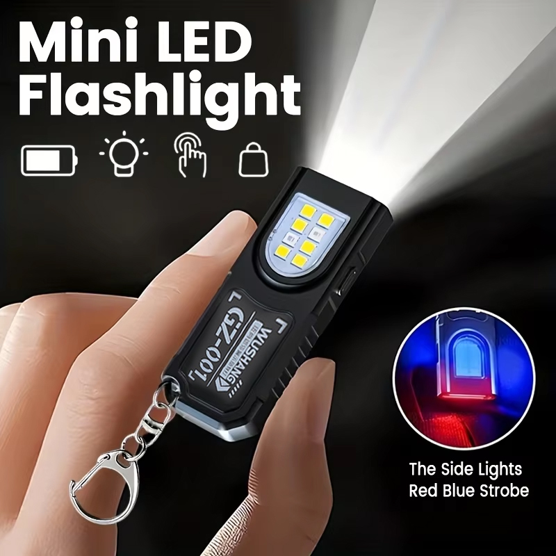 Outdoor Camping Lampe - Multifunktionale Schlüsselanhänger-Taschenlampe, USB wiederaufladbar, Mini-Taschenlampe mit