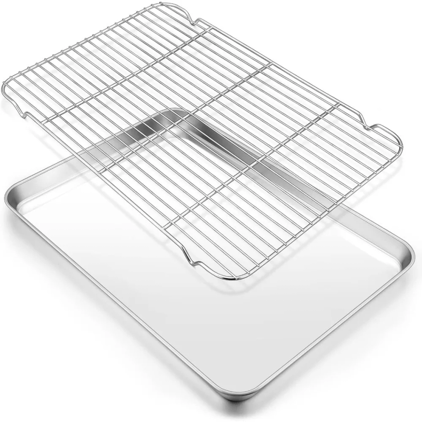 Outdoor Camping Kitchen Set - 304 Edelstahl Backblech-Set mit Grill Metall