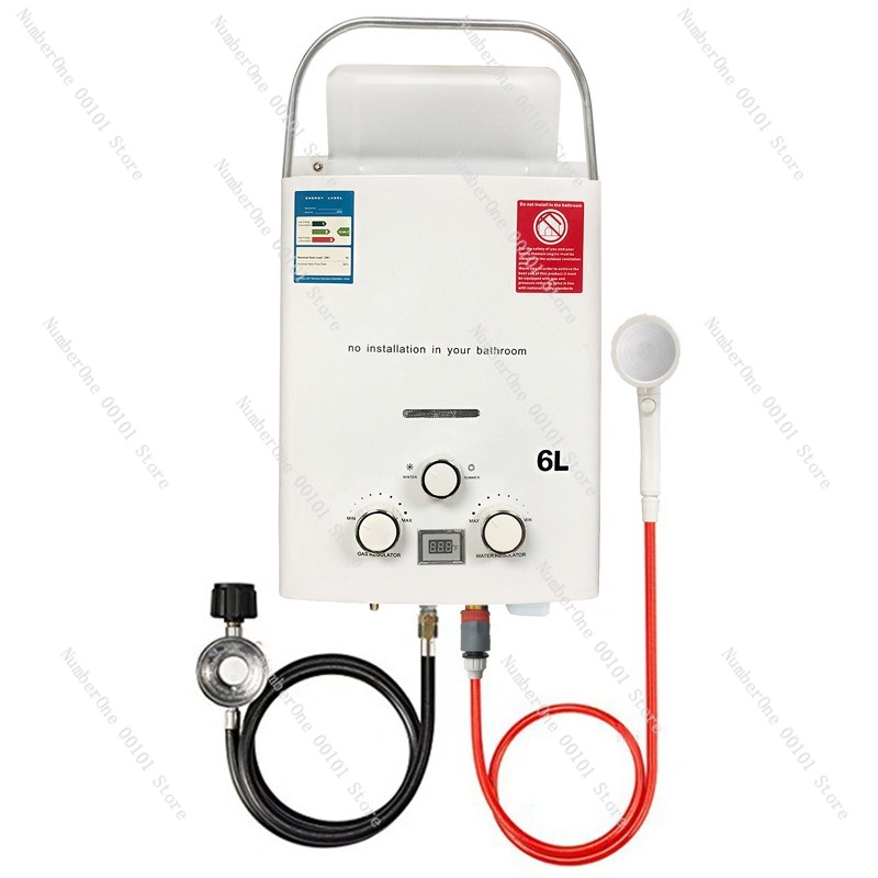 Outdoor Camping Water Heater - Propan LPG Gas-Durchlauferhitzer 6L für Outdoor-Camping,