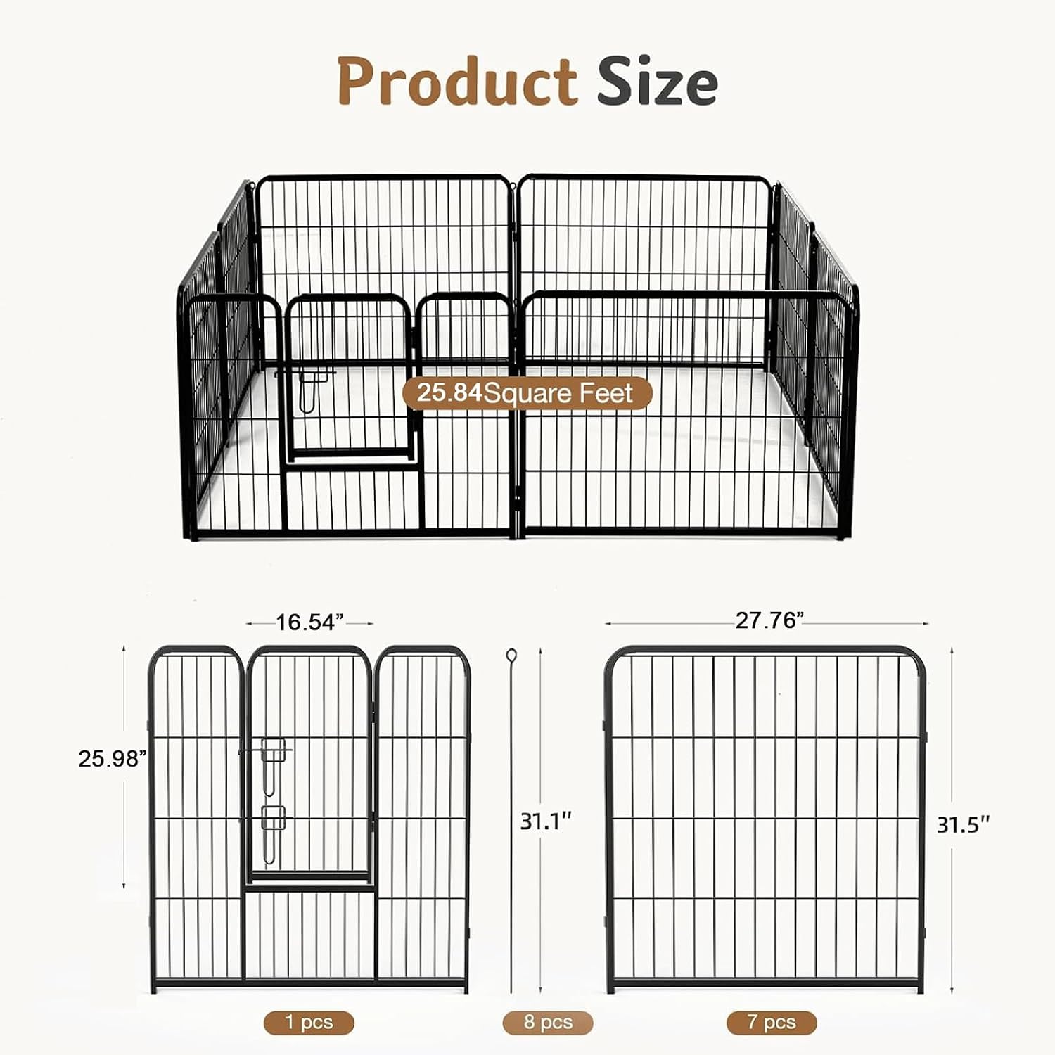 32 Zoll Metall-Hundegehege, 8- – Outdoor Camping Dog Fence Bewertung und Preis