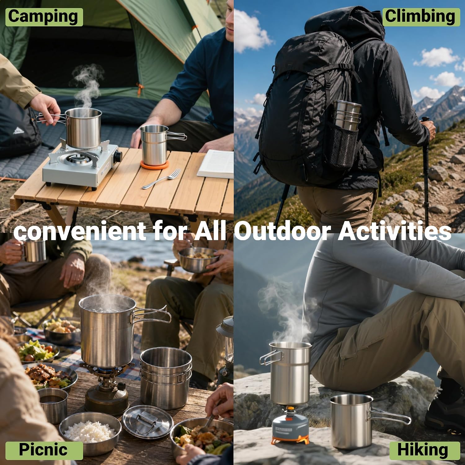 Faltbare Campingbecher, Campin – Camp Cooking Set Bewertung und Preis