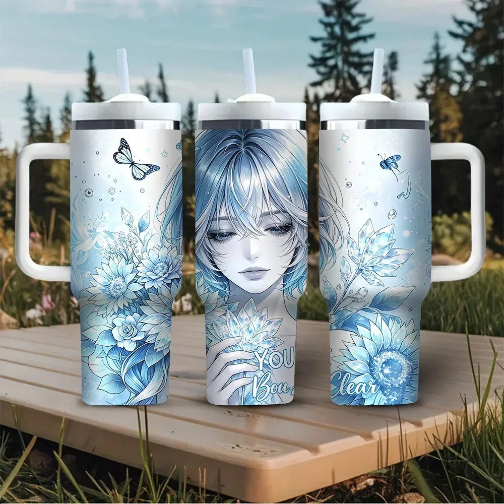 40oz Becher mit Griff, Blauer  – Outdoor Camping Anime Bewertung und Preis