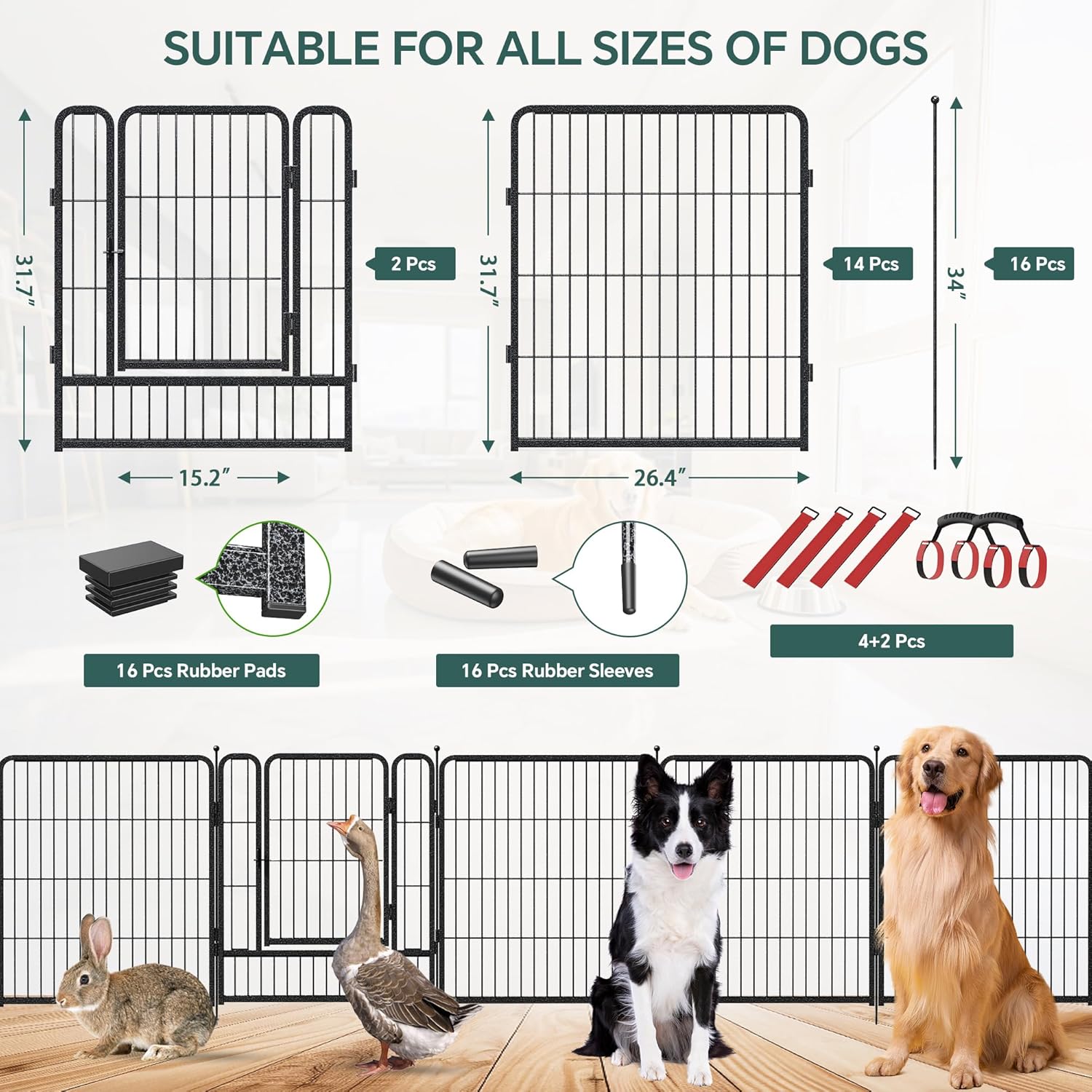 16 Paneele, 32 Zoll Höhe, Hund – Outdoor Camping Dog Fence Bewertung und Preis
