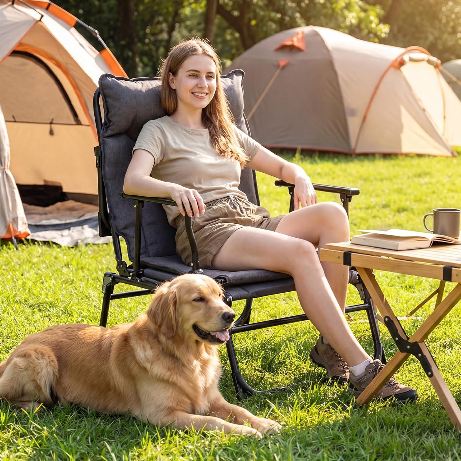 Klappbarer Gartenliegestuhl, 2 – Outdoor Camping Folding Chair Bewertung und Preis