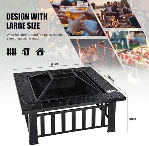 Feuertisch 32 Zoll Quadratisch – Outdoor Camping Fireplace Bewertung und Preis